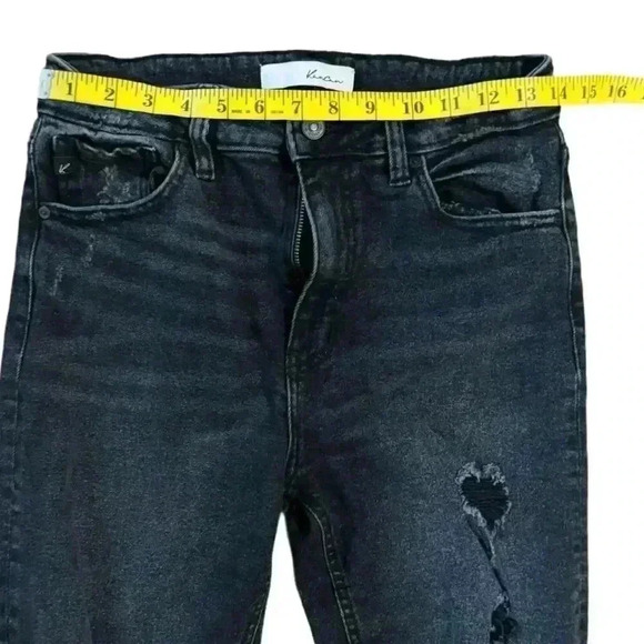 KanCan Women's High Rise Distressed Black Straight Leg Jeans Size 11 - Picture 4 of 7